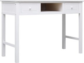 vidaXL fehér tömör császárfa íróasztal 108 x 45 x 76 cm