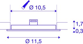 SLV SENSER 1003008 Beépíthető spotlámpa 1xLED 3000K 420LM IP20
