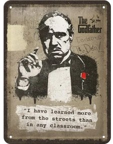 Fém tábla The Godfather - Learn from the streets, (15 x 20 cm)