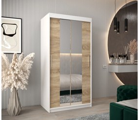 Ruhásszekrény 100 cm Toki 1 (matt fekete + szonoma tölgy). 1064876