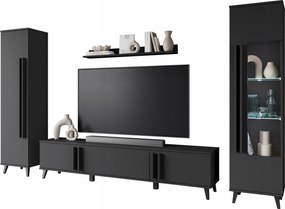 Modern bútor Helsinki II, könyvespolc vitrin szekrény Rtv panel