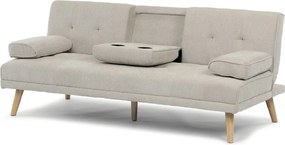 Háromszemélyes kihúzható kanapé, bézs, szövet, ASB-C3034 CRM2