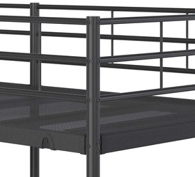 fekete acél emeletes ágy matrac nélkül 100 x 200 cm