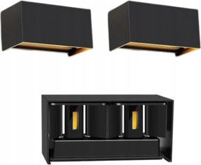Fali lámpa Homlokzati lámpák Led Modern 2 db-os szett Fekete