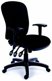 Irodai szék, állítható karfával, fekete gyöngyszövet-borítás, fekete lábkereszt, MAYAH Comfort (BBSZVV13)