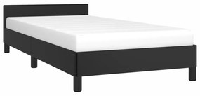 fekete ágykeret fejtámlával matrac nélkül 100x200 cm