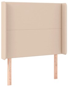 cappuccino műbőr LED-es fejtámla 83x16x118/128 cm