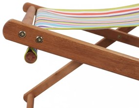 többszínű összecsukható szövetkárpitos, favázas strandszék