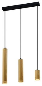Fekete-aranyszínű függőlámpa fém búrával 6x46 cm Tubo – Candellux Lighting