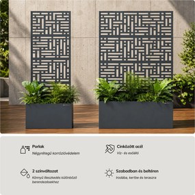 Fém kerti pergola virágládával 3in1, antracit, 1200x1800x300 mm: ROSE