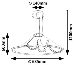 Rabalux 72022 - LED Dimmelhető csillár zsinóron MENAZI LED/46W/230V 3000-6500K + távirányító