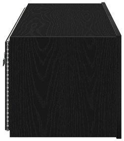 TV Falióra LED világítással Fekete Tölgy 100x35x31 cm