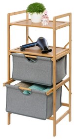 Szürke-barna bambusz fürdőszobai polcos állvány 44x96 cm Bahari – Wenko