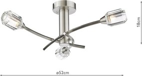 Dar Lighting kristály modern mennyezeti lámpa zonda polírozott nikkel darzon5338