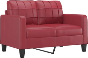 vidaXL 2 személyes bordó műbőr kanapé 120 cm