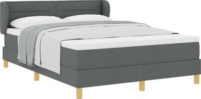 vidaXL Boxrugós ágy matracmal Sötétszürke 140 x 190 cm szövet