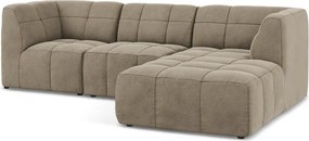 Barna bársony sarokkanapé (jobb oldali-heverő résszel) Aloha – Makamii