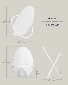 Fali fogas 4 db, falra szerelhető, fehér