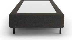 Fekete kárpitozott egyszemélyes ágy ágytámla nélkül 90x200 cm Whale – Micadoni