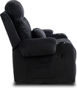 Dönthető fotel fekete kordbársony, TORRES