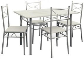 Jurhan PAUL étkezőgarnitúra, 5 részes, bársony fehér