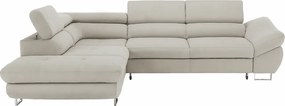 Sarokülőgarnitúra, szürke-bézs taupe, balos, FABIA