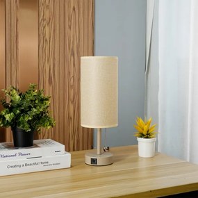BRILAGI - Asztali lámpa USB-porttal TABLON 1xE27/25W/230V bézs