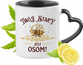 Régi Bögre Fekete Szív Alakú Füllel Ajándék