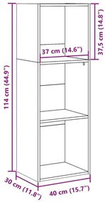 fekete szerelt fa könyvespolc 40 x 30 x 114 cm
