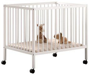 Fehér bükkfa járóka állítható magassággal-gurulós 95x75 cm Dino – Vipack