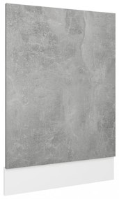 betonszürke szerelt fa mosogatógép-panel 45 x 3 x 67 cm