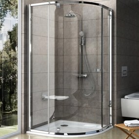 Ravak Pivot zuhanykabin 80x80 cm félkör alakú króm fényes/átlátszó üveg 37644C00Z1