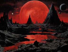 Poszter 65x50cm Telihold a távoli vidékeken