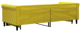 sárga kihúzható szövet heverő 80 x 200 cm