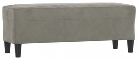 világosszürke bársony pad 100 x 35 x 41 cm