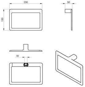 GEDY PI7013 Pirenei törölközőtartó, ezüst