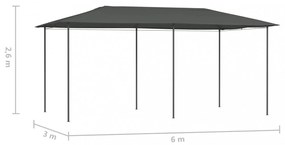 antracitszürke pavilon 2,98 x 5,3 x 2,59 m 160 g/m²