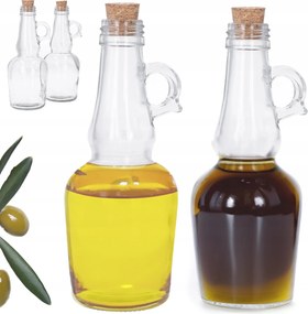 Olívaolaj palack ecet üveg dugóval 2 db