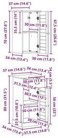 Fürdőszoba bútor szett fiókkal VIGO 2 pcs Barna és fehér