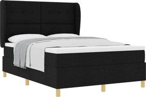 vidaXL Boxspring ágy matraccal Sötétszürke 90x190 cm Szövet Fekete