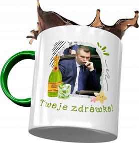 Bögre Zöld-Fekete Pis Ajándék Nyomtatott Fotóval