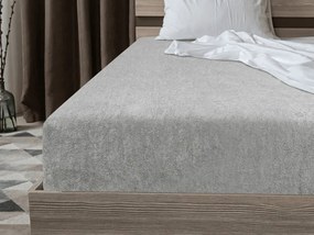 Frottír világosszürke lepedő EXCLUSIVE 90x200 cm