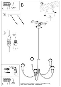 Fekete függőlámpa ø 45 cm Karim – Sollux