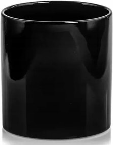 Virágcserép Kerámia Fedél Henger Fekete 13 CM