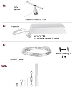 Paulmann 94442 - 5x GU5,3/10W SALT spotlámpa, matt króm, 230V