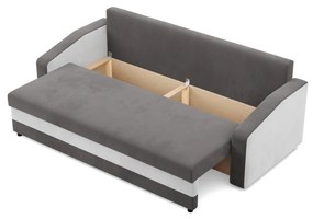 Hewlet kanapéágy, szövet anyag, hab töltet, szürke - fehér