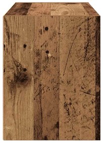 antik fa színű szerelt fa szekrény 2 fiókkal 60 x 31 x 40 cm