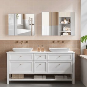 Zrcadlo, mdf, bílá, AZR-E1132 WT