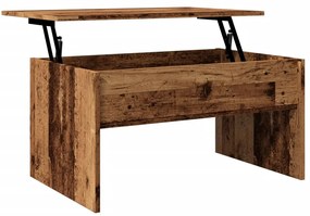 antik fa színű szerelt fa dohányzóasztal 80 x 50,5 x 41,5 cm