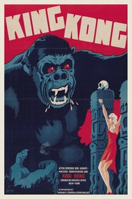 Festmény reprodukció King Kong (Vintage Cinema / Retro Movie Theatre Poster / Horror & Sci-Fi), (26.7 x 40 cm)